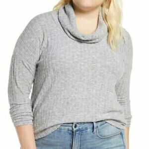 BP Cozy Ribbed Stretch Pullover Sweater Turtleneck Neck X-Large Grey new